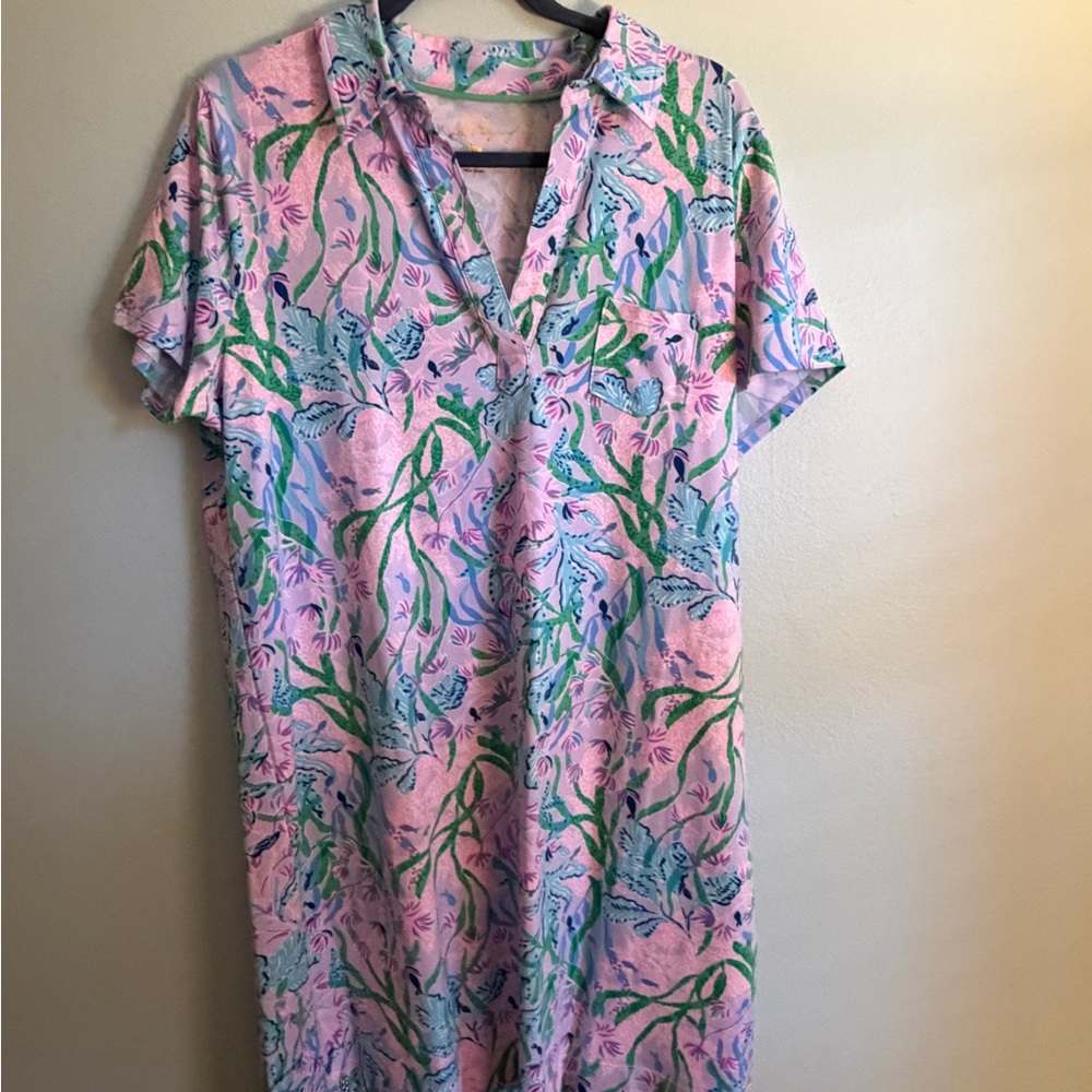 Lilly Pulitzer Pink and Green Floral Dress